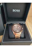 Hugo Boss Trophy Grey Dial Rose Gold Steel Strap Watch for Men - 1513632 Buy Now By Hugo Boss