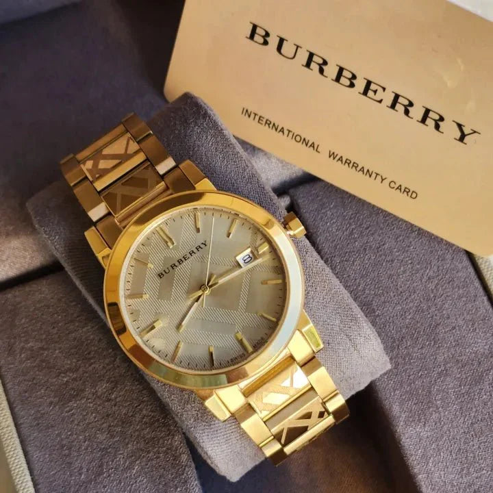 Burberry The City Gold Dial Gold Steel Strap Watch for Men - BU9038 Buy Now By Burberry