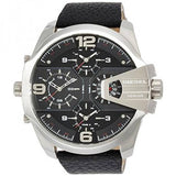 Diesel Uber Chief Oversized 4 Time Black Dial Leather Strap Watch For Men - DZ7376 Buy Now By Diesel