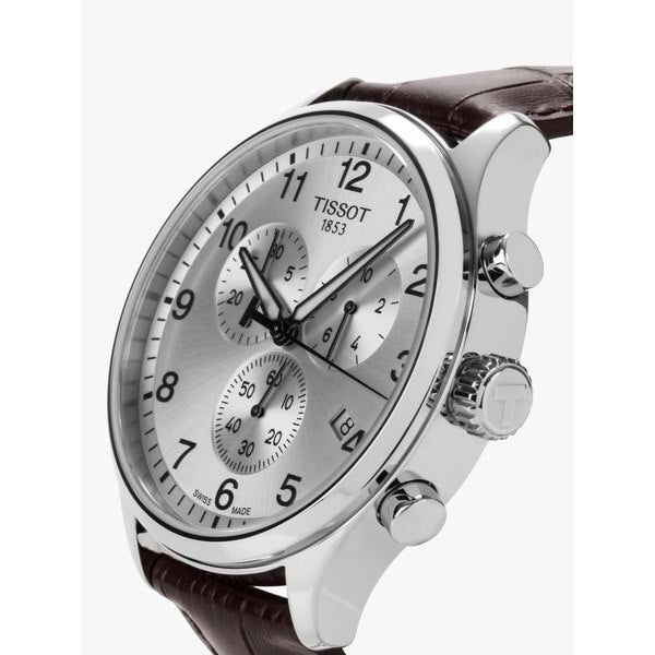 Tissot T Sport Chrono XL Classic Silver Dial Brown Leather Strap Watch For Men - T116.617.16.037.00 Buy Now By Tissot