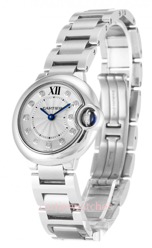Cartier Ballon Bleu de Cartier Diamonds Silver Dial Silver Steel Strap Watch for Women - WE902073 Buy Now By Cartier
