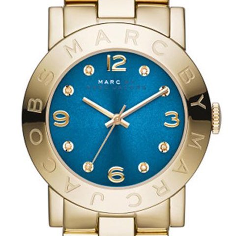 Marc Jacobs Amy Blue Dial Gold Steel Strap Watch for Women - MBM3303 Buy Now By Marc Jacobs
