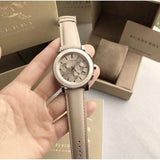 Burberry Chronograph Rose Gold Dial Beige Leather Strap Watch for Women - BU9704 Buy Now By Burberry