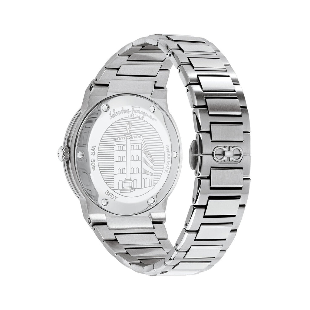 Salvatore Ferragamo F-80 Classic Blue Dial Silver Steel Strap Watch for Men - SFDT01320 Buy Now By Salvatore Ferragamo