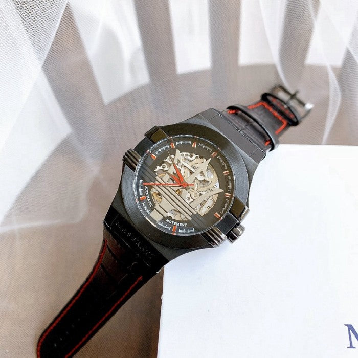Maserati Potenza Automatic Black Dial Black Leather Strap Watch For Men - R8821108008 Buy Now By Maserati