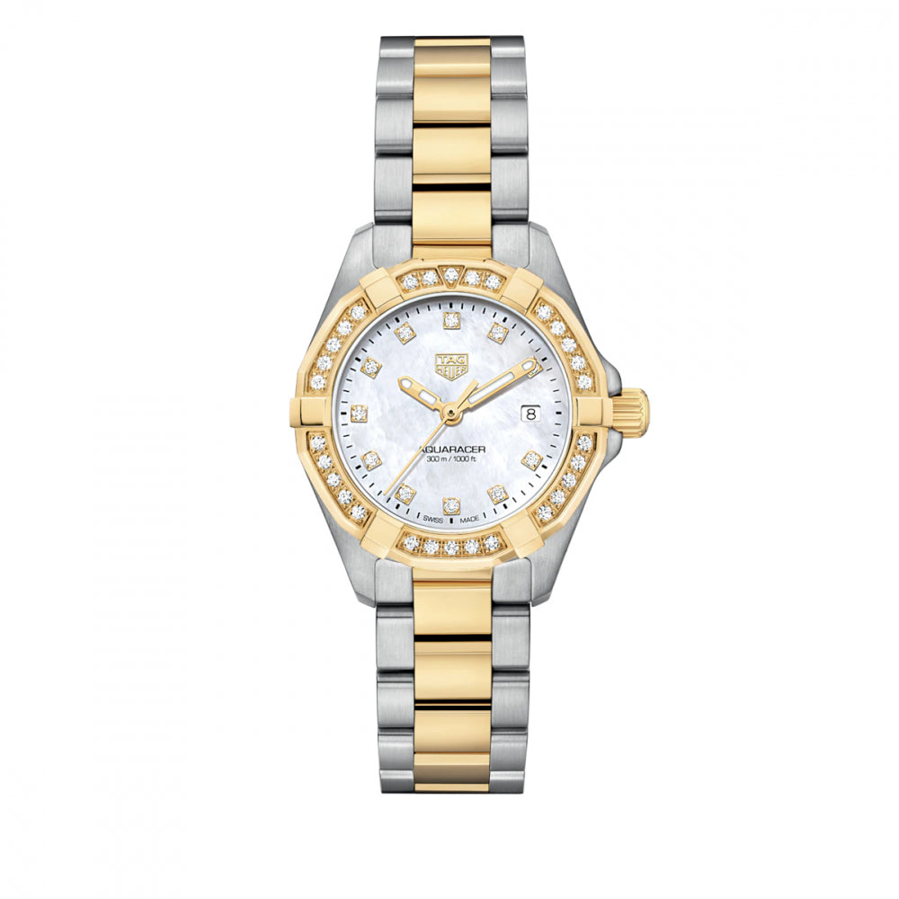 Tag Heuer Aquaracer Quartz Diamonds Mother of Pearl Dial Two Tone Steel Strap Watch for Women - WBD1423.BB0321 Buy Now By Tag Heuer