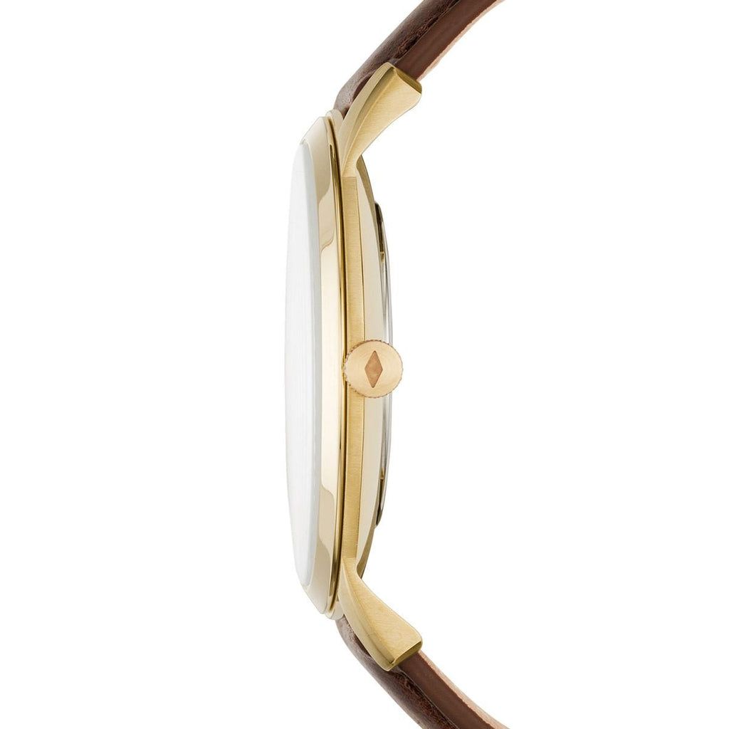 Fossil The Minimalist White Dial Brown Leather Strap Watch for Men - FS5397 Buy Now By Fossil