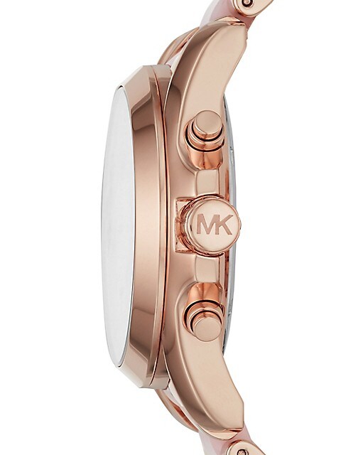 Michael Kors Bradshaw Chronograph Pink Dial Two Tone Steel Strap Watch For Women - MK6830 Buy Now By Michael Kors