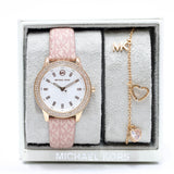 Michael Kors Tibby Silver Dial Pink Leather Strap Watch for Women - MK1050 Buy Now By Michael Kors