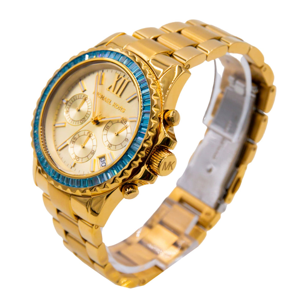 Michael Kors Everest Chronograph Gold Dial Gold Steel Strap Watch For Women - MK7210 Buy Now By Michael Kors