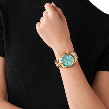 Michael Kors Lexington Chronograph Blue Dial Gold Steel Strap Watch For Women - MK7216 Buy Now By Michael Kors