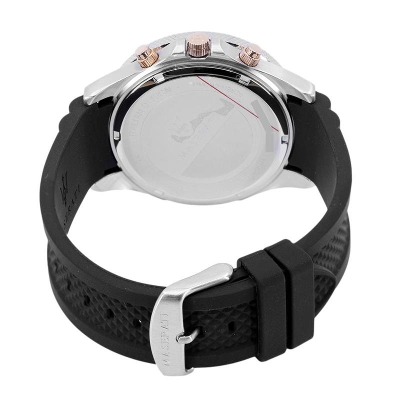 Maserati SFIDA 44mm Black Silicon Chronograph Watch For Men - R8871640002 Buy Now By Maserati