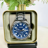 Fossil Brox Multifunction Blue Dial Grey Steel Strap Watch for Men - BQ2798 Buy Now By Fossil