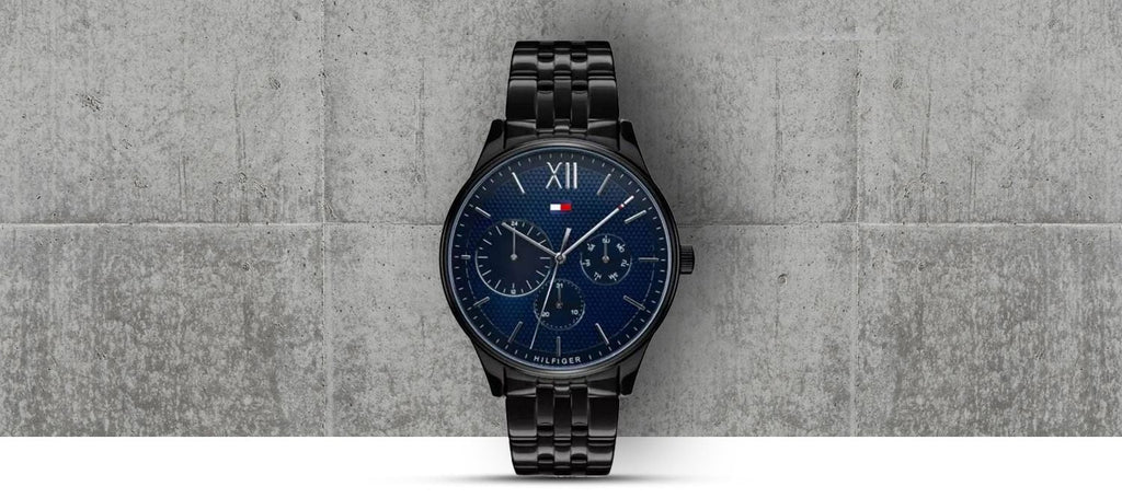 Tommy Hilfiger Damon Quartz Chronograph Blue Dial Black Steel Strap Watch for Men - 1791454 Buy Now By Tommy Hilfiger