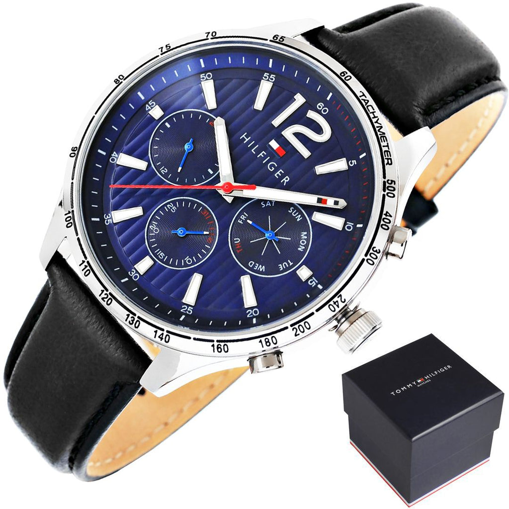 Tommy Hilfiger Gavin Blue Dial Blue Leather Strap Watch for Men - 1791468 Buy Now By Tommy Hilfiger