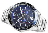 Tommy Hilfiger Erik Chronograph Blue Dial Silver Steel Strap Watch for Men - 1791366 Buy Now By Tommy Hilfiger