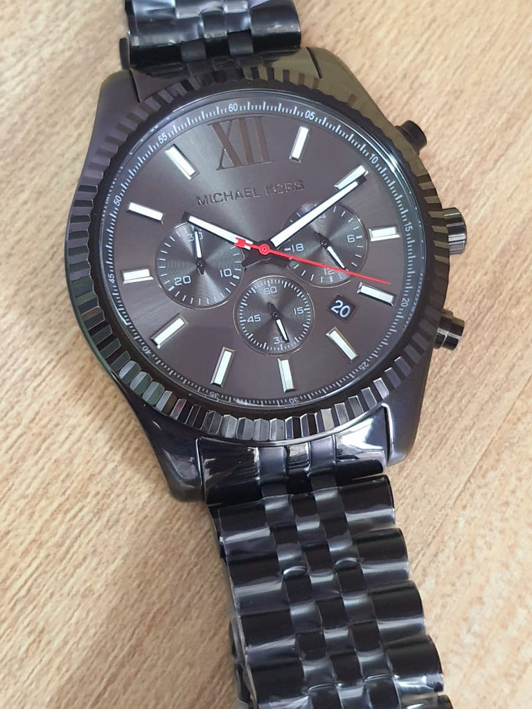 Michael Kors Lexington Chronograph Black Dial Black Steel Strap Watch for Men - MK8320 Buy Now By Michael Kors