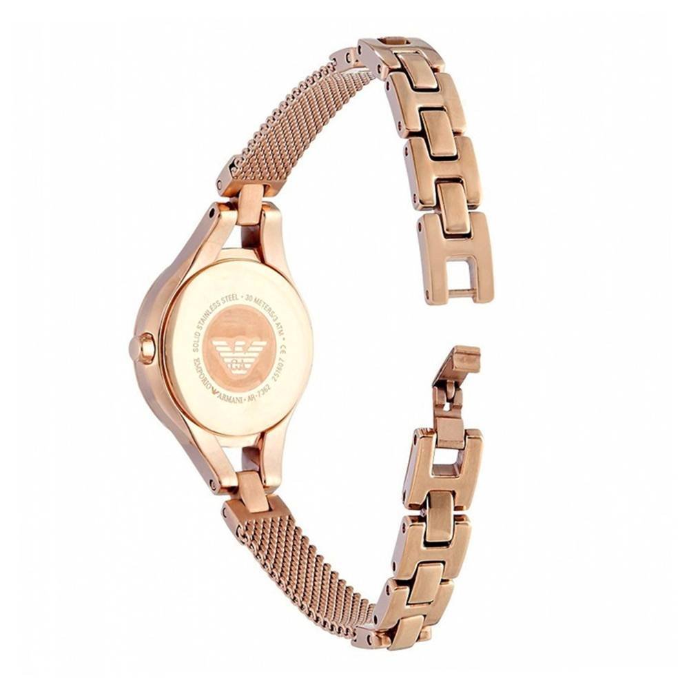 Emporio Armani Chiara Silver Dial Rose Gold Steel Strap Watch For Women - AR7362 Buy Now By Emporio Armani