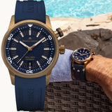 Maurice Lacroix Pontos Divers Limited Edition Blue Dial Blue Leather Strap Watch For Men - PT6248-BRZ0B-430-4 Buy Now By Maurice Lacroix