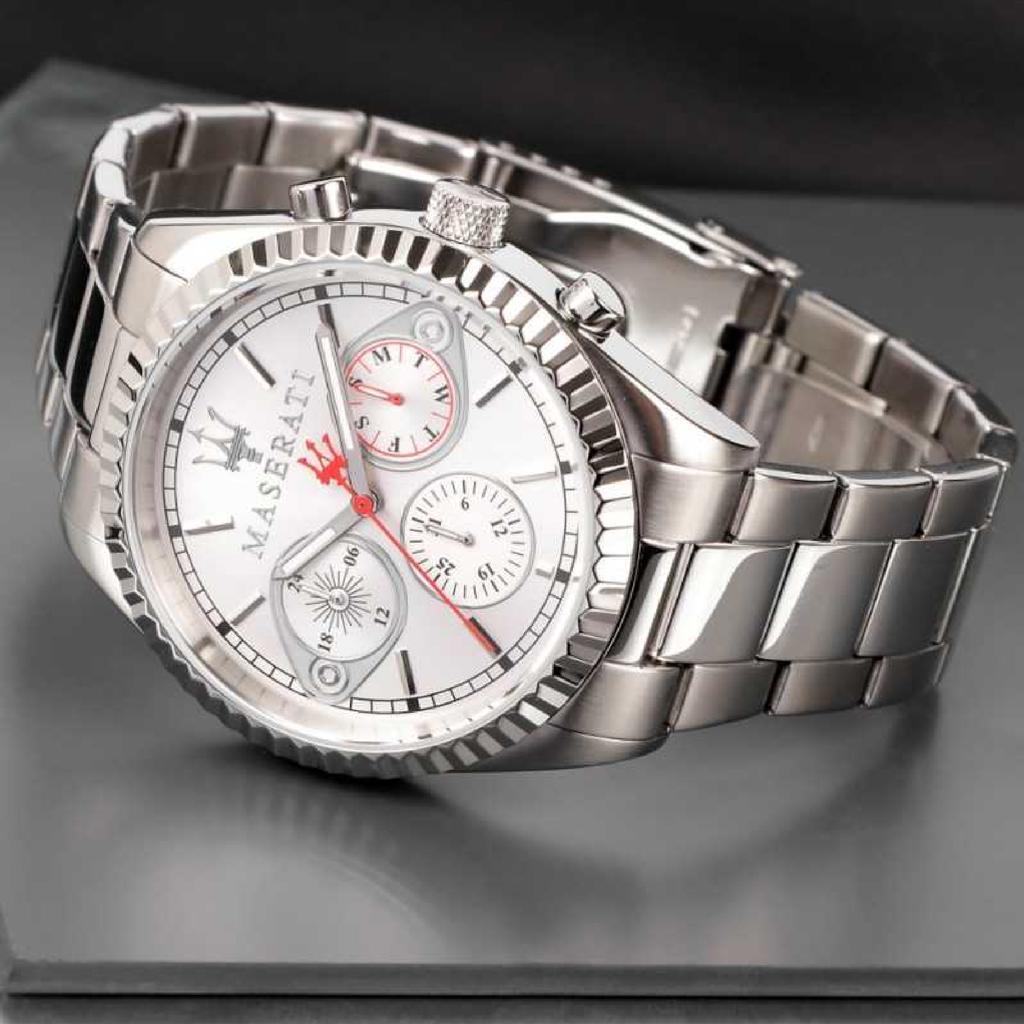 Maserati Competizione Chronograph White Dial Silver Steel Strap Watch For Men - R8853100017 Buy Now By Maserati