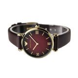 Emporio Armani Gianni T Bar Burgundy Dial Burgundy Leather Strap Watch For Women - AR1757 Buy Now By Emporio Armani