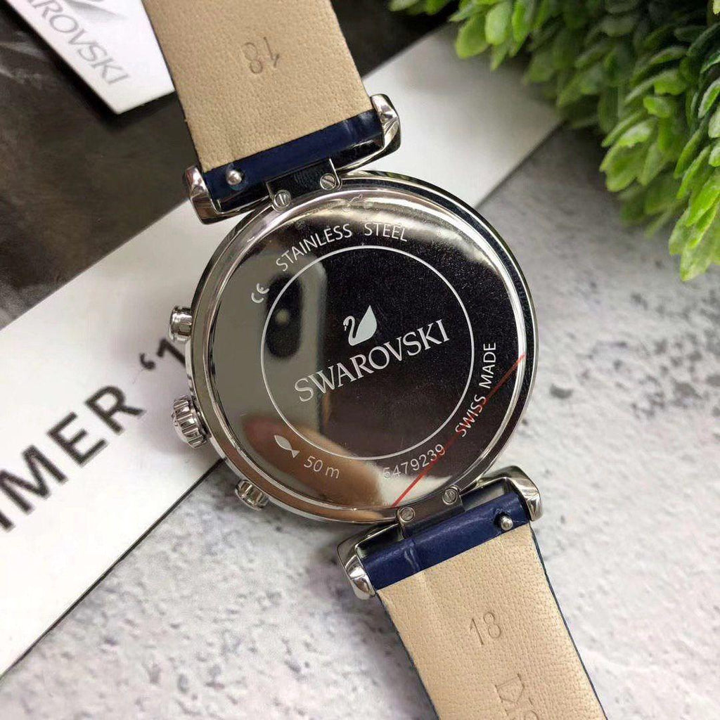 Swarovski Era Journey Blue Dial Blue Leather Strap Watch for Women - 5479239 Buy Now By Swarovski