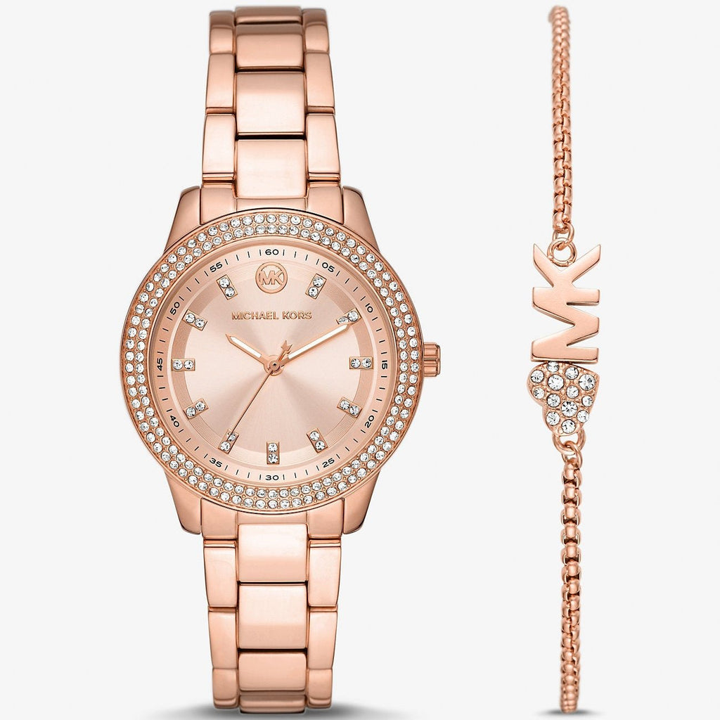 Michael Kors Tibby Pave Rose Gold Dial Rose Gold Steel Strap Watch for Women - MK1058 Buy Now By Michael Kors