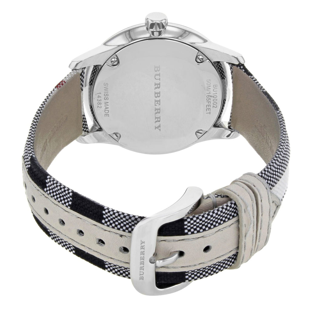 Burberry The Classic Horseferry Silver Dial Black Leather Strap Watch for Men - BU10002 Buy Now By Burberry