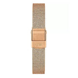 Daniel Wellington Petite Pressed Melrose Black Dial Rose Gold Mesh Strap Watch For Women - DW00100440 Buy Now By Daniel Wellington