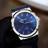 Salvatore Ferragamo F-80 Classic Blue Dial Blue Leather Strap Watch for Men - SFDT00319 Buy Now By Salvatore Ferragamo