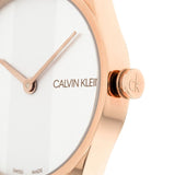Calvin Klein Rebel White Grey Dial White Leather Strap Watch for Women - K8P236L6 Buy Now By Calvin Klein