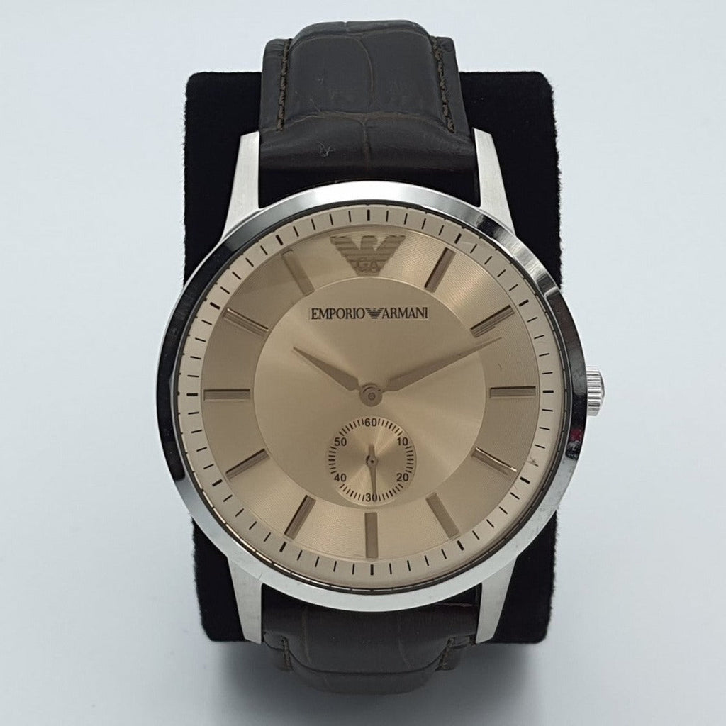 Emporio Armani Kappa Classic Brown Dial Brown Leather Strap Watch For Men - AR9106 Buy Now By Emporio Armani