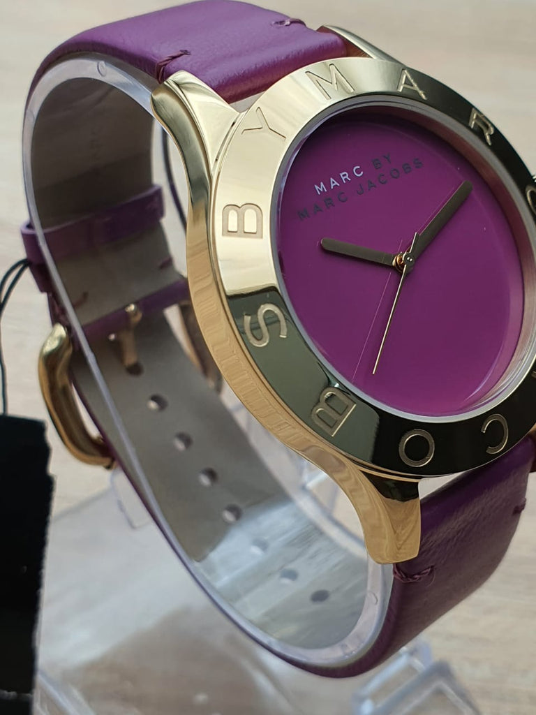 Marc Jacobs Blade Purple Dial Purple Leather Strap Watch for Women - MBM1203 Buy Now By Marc Jacobs