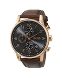 Hugo Boss Navigator Grey Dial Brown Leather Strap Watch for Men - 1513496 Buy Now By Hugo Boss