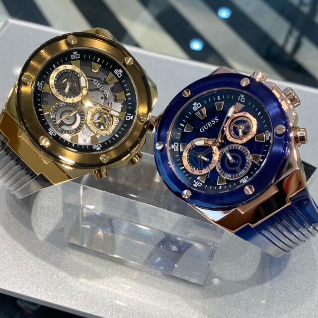 Guess Poseidon Chronograph Blue Dial Blue Silicone Strap Watch For Men - GW0425G3 Buy Now By Guess