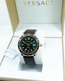 Versace Hellenyium Green Dial Brown Leather Strap Watch for Men - V11090017 Buy Now By Versace