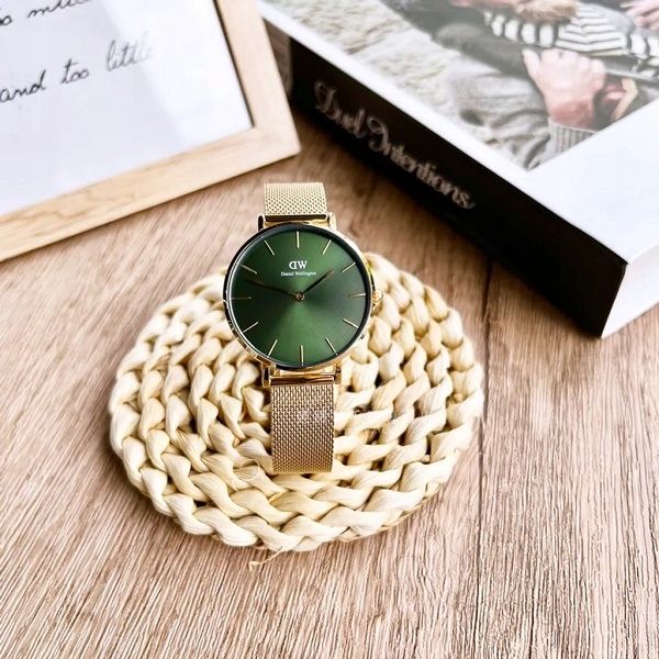Daniel Wellington Petite Emerald Green Dial Gold Mesh Strap Watch For Women - DW00100481 Buy Now By Daniel Wellington