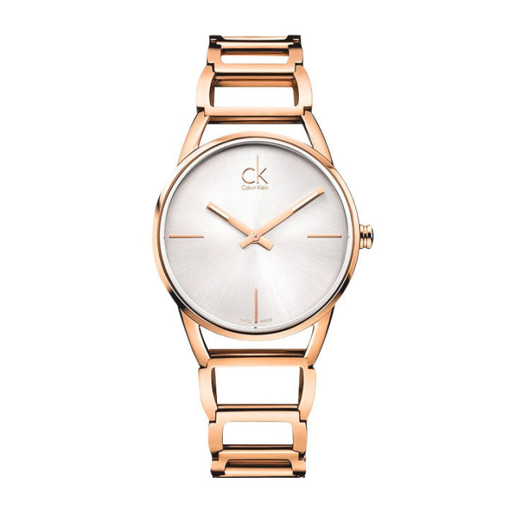 Calvin Klein Stately White Dial Rose Gold Steel Strap Watch for Women - K3G23626 Buy Now By Calvin Klein