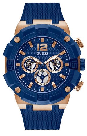 Guess Navigator Chronograph Blue Dial Blue Rubber Strap Watch for Men - GW0264G4 Buy Now By Guess