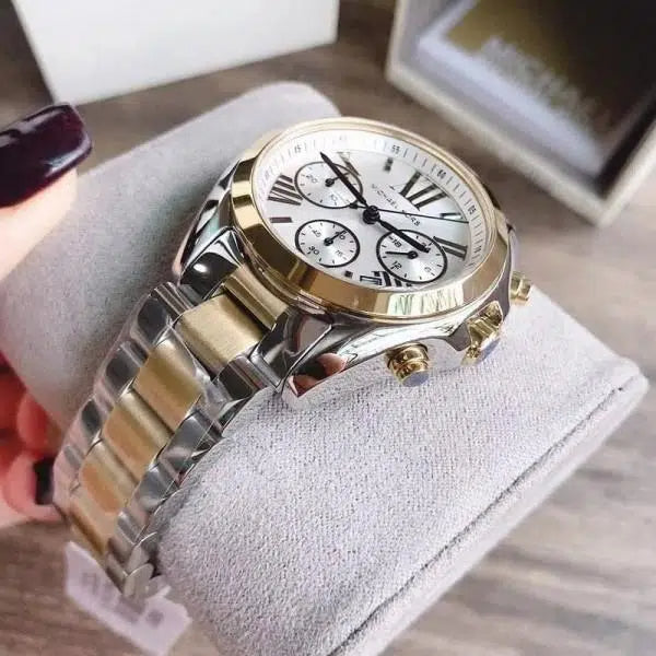Michael Kors Bradshaw Chronograph Silver Dial Two Tone Steel Strap Watch For Women - MK5912 Buy Now By Michael Kors