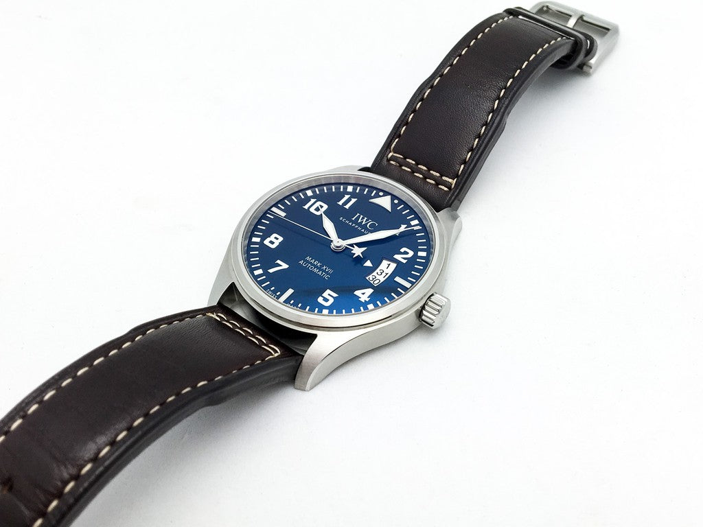 IWC Pilots Watch Mark XVII Edition Le Petit Prince Blue Dial Brown Leather Strap Watch for Men - IW326506 Buy Now By IWC