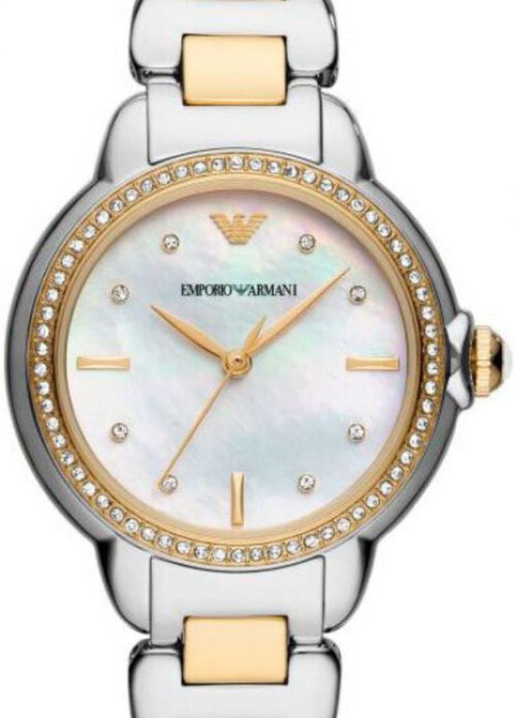 Emporio Armani Mia Quartz Mother of Pearl Dial Two Tone Steel Strap Watch For Women - AR11524 Buy Now By Emporio Armani