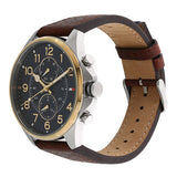 Tommy Hilfiger Dean Multifunctional Blue Dial Brown Leather Strap Watch for Men - 1791275 Buy Now By Tommy Hilfiger