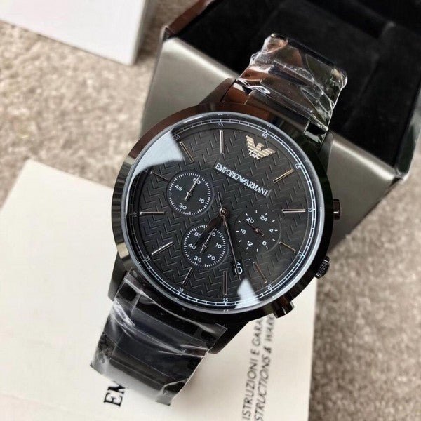 Emporio Armani Dress Chronograph Quartz Black Dial Black Stainless Steel Strap Watch For Men - AR2485 Buy Now By Emporio Armani