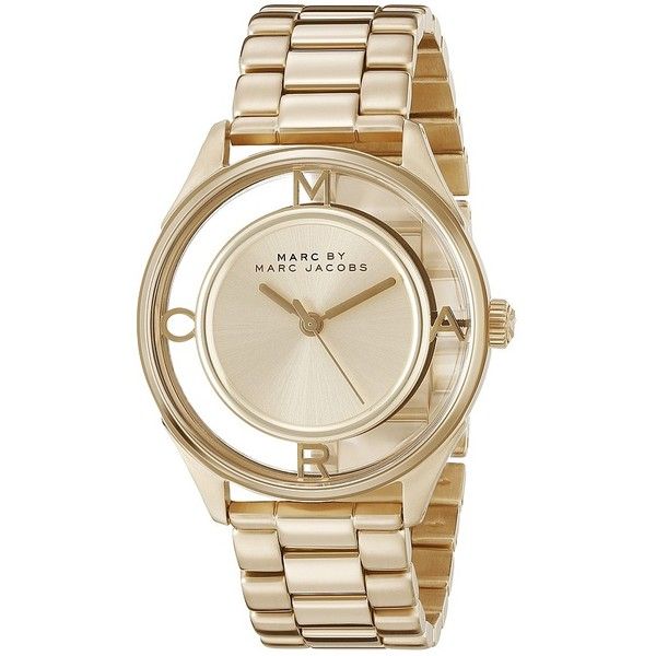 Marc Jacobs Marc Tether Transparent Gold Dial Gold Steel Strap Watch for Women - MBM3413 Buy Now By Marc Jacobs