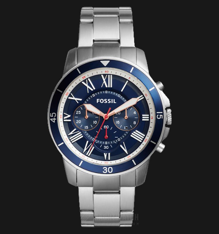 Fossil Grant Sport Chronograph Blue Dial Silver Steel Strap Watch for Men - FS5238 Buy Now By Fossil