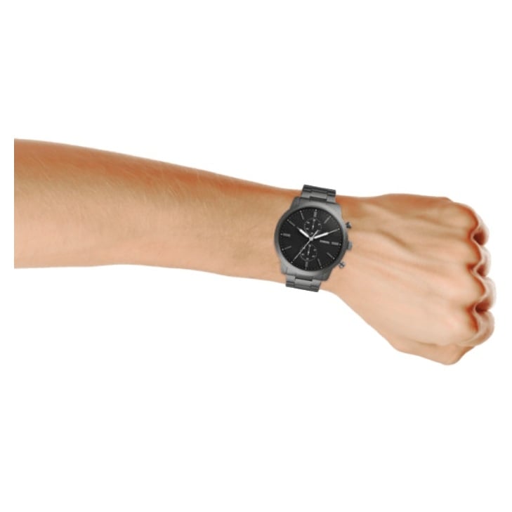 Fossil Townsman Chronograph Black Dial Silver Steel Strap Watch for Men - FS5349 Buy Now By Fossil