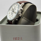 Fossil Retro Pilot Chronograph Silver Dial Brown Leather Strap Watch for Men - FS5809 Buy Now By Fossil