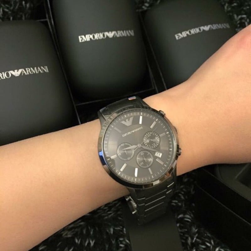 Emporio Armani Classic Chronograph Grey Dial Grey Steel Strap Watch For Men - AR2454 Buy Now By Emporio Armani