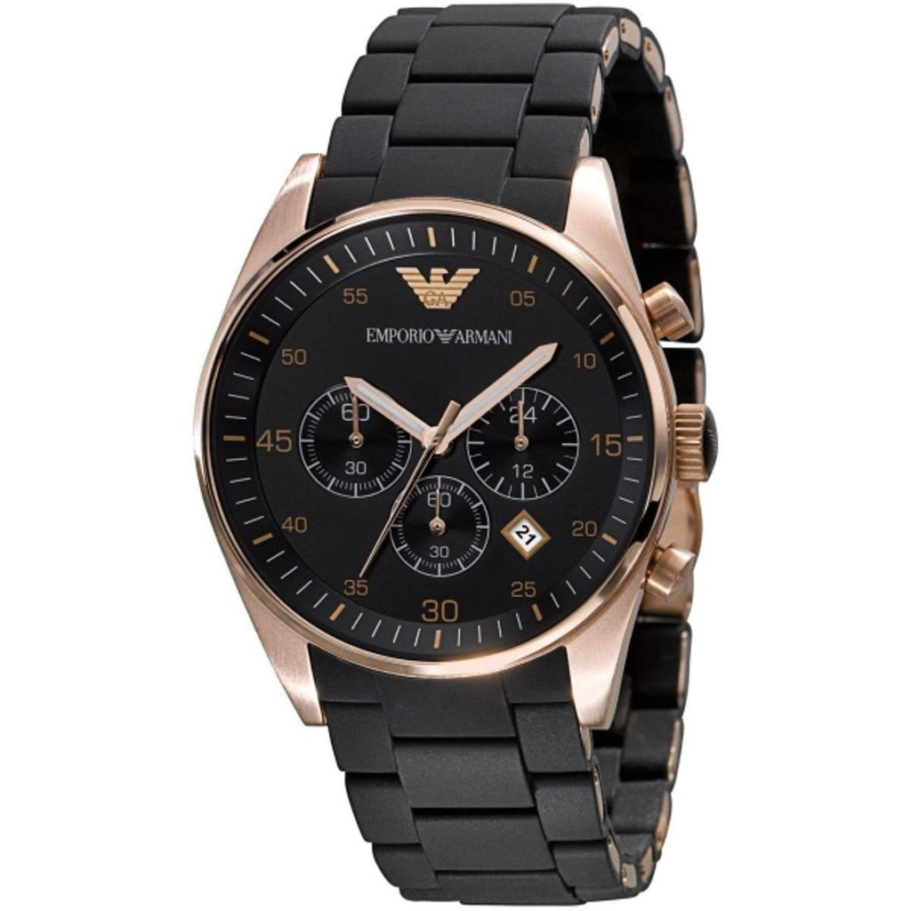Emporio Armani Sportivo Black Dial Black Steel Strap Watch For Men - AR5905 Buy Now By Emporio Armani